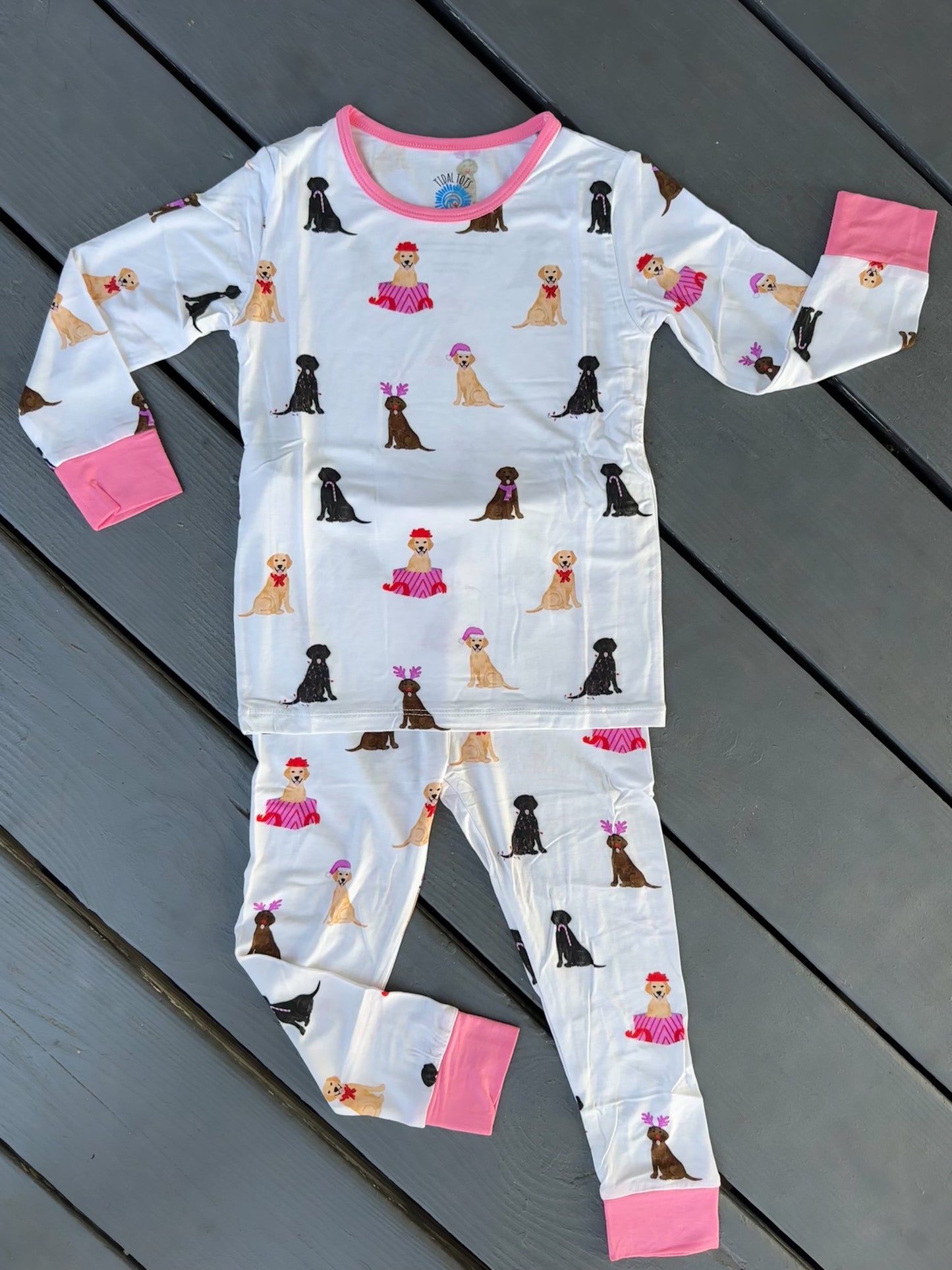 Fa-la-la-la-Labs Pink Two Piece Pajama