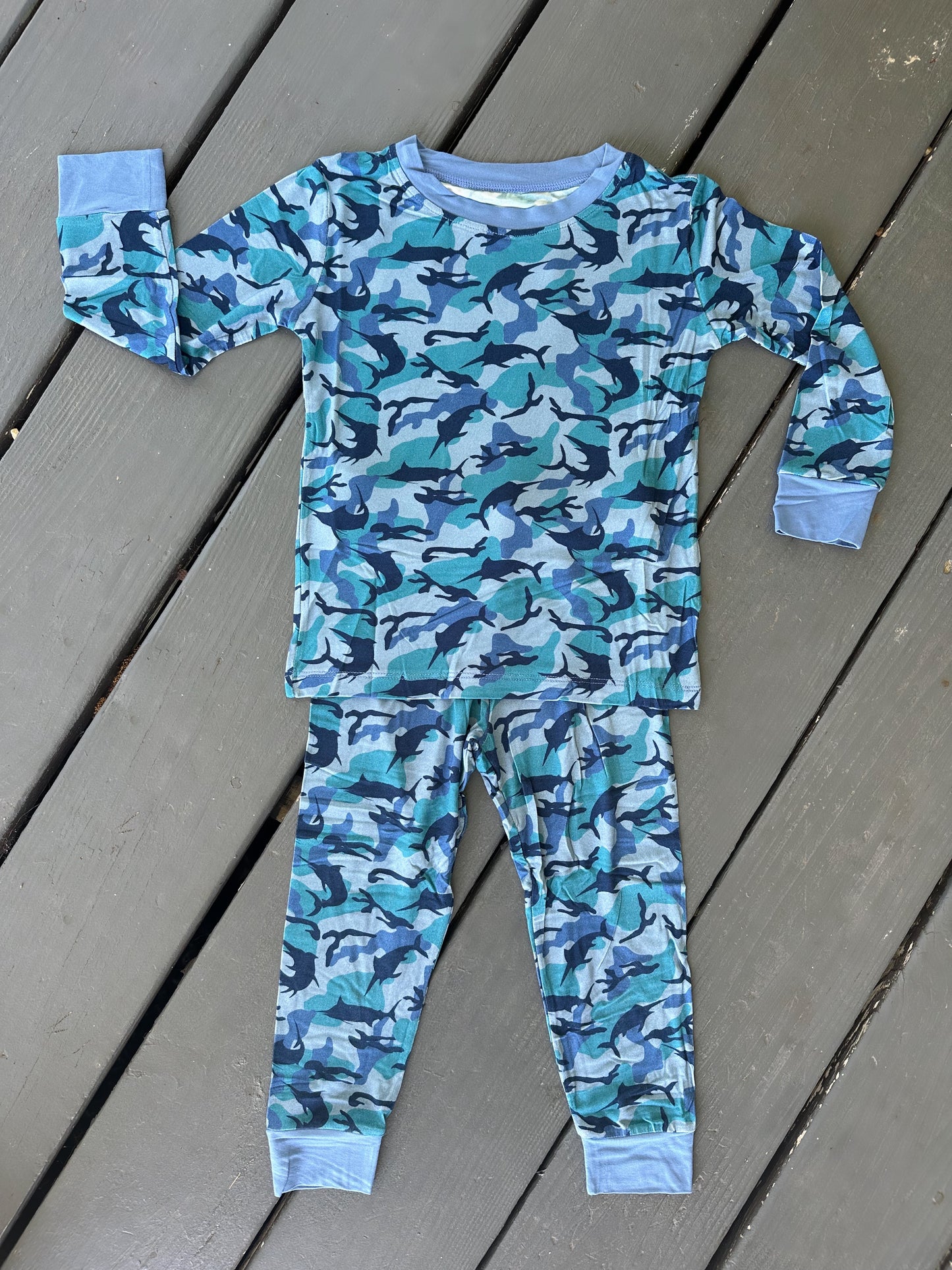 Marlin Masquerade Blue Two Piece Pajama