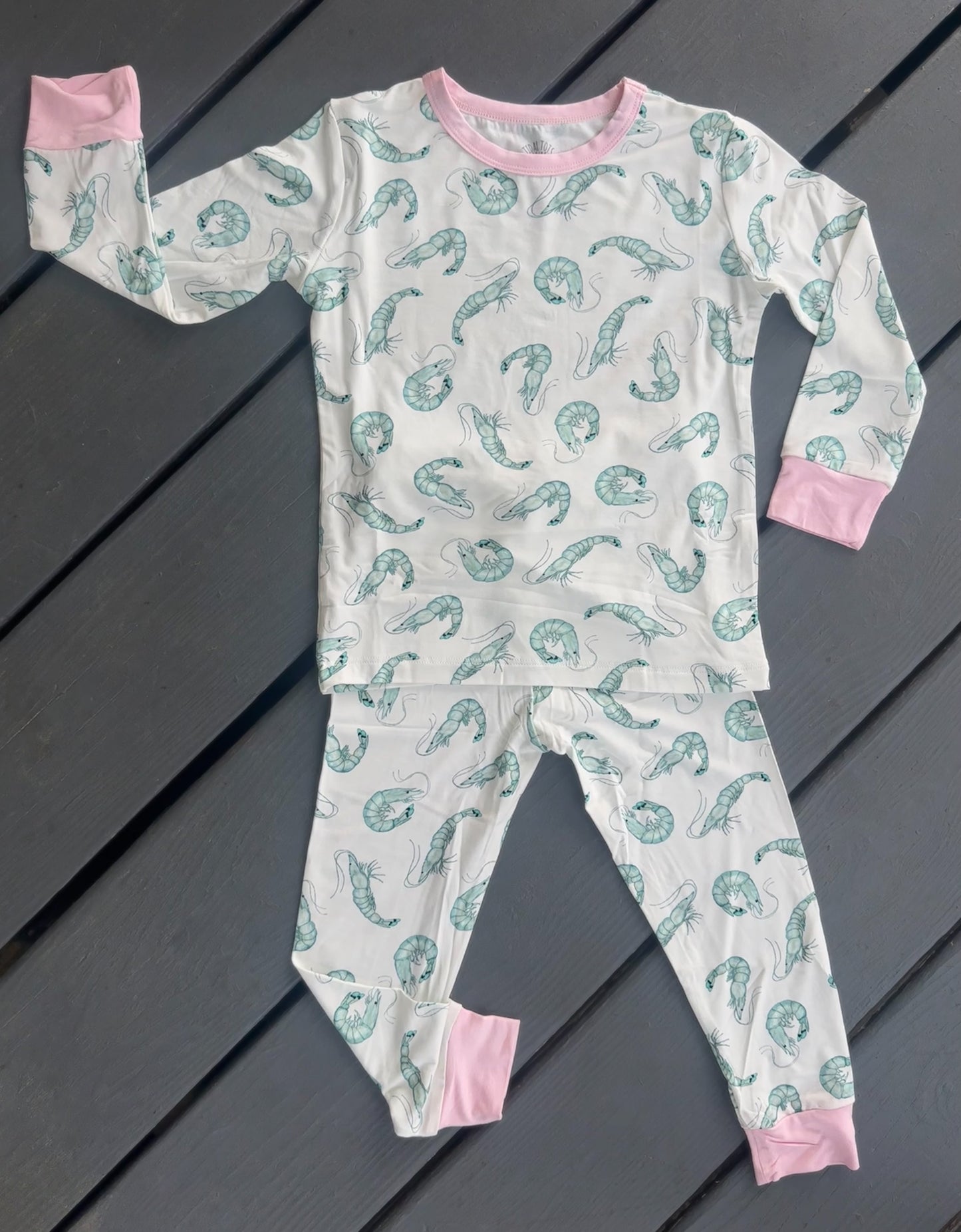 Shrimply Dreamy Pink Two Piece Pajama