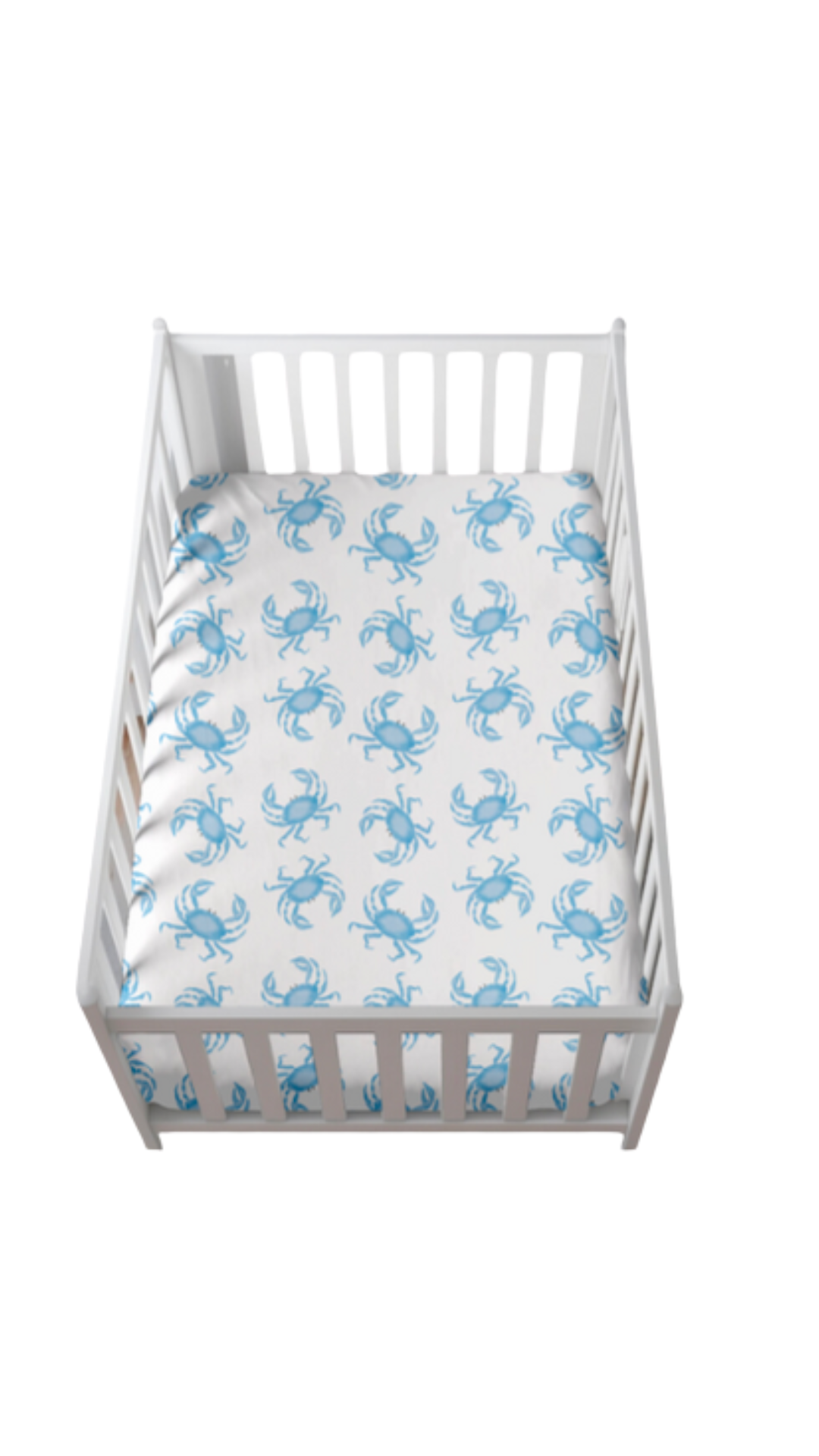 Carolina Crabs Blue Crib Sheet