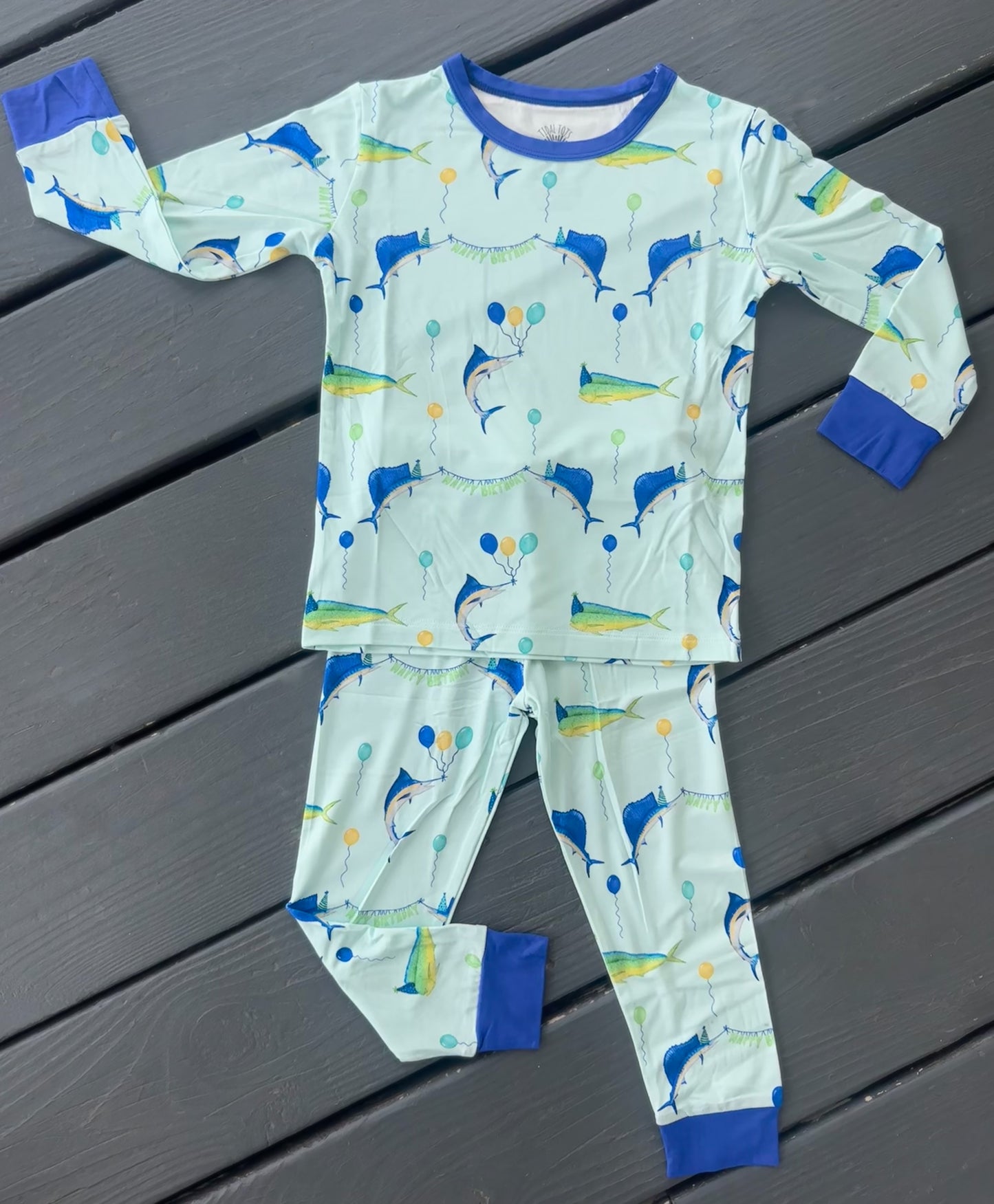 Pelagic Party Blue Two Piece Pajama