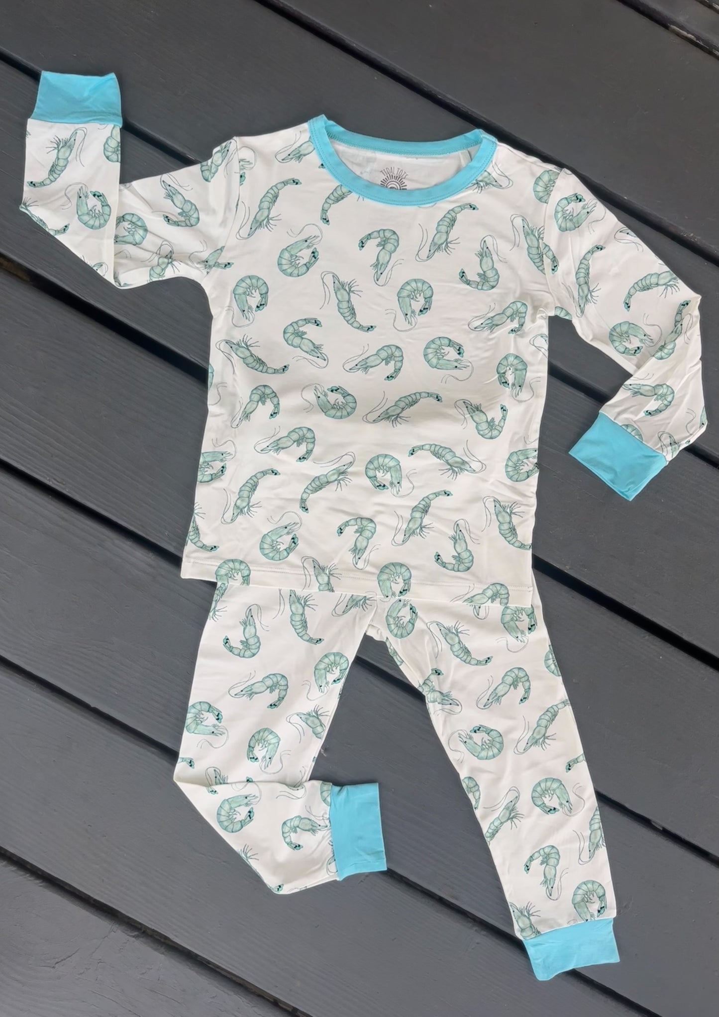 Shrimply Dreamy Blue Two Piece Pajama