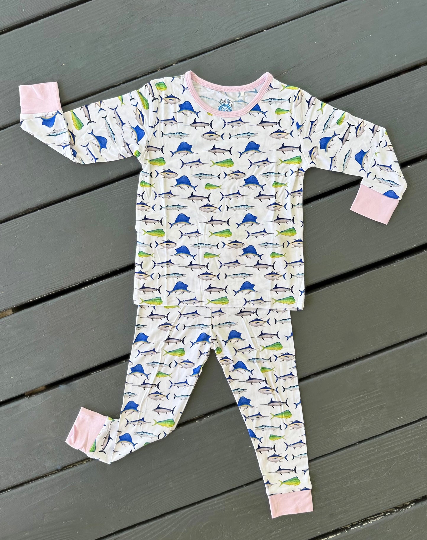 Fishing Frenzy Pink Two Piece Pajama