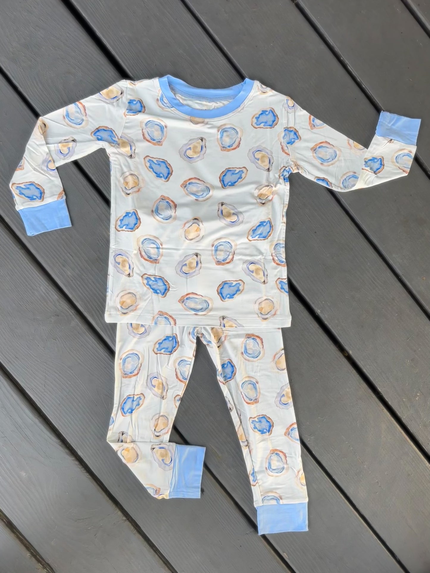 Oyster Roast Blue Two Piece Pajama