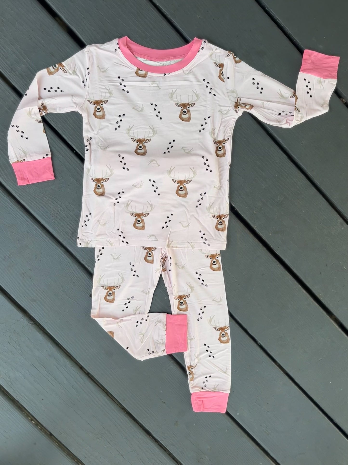 Bedtime Bucks Pink Two Piece Pajama