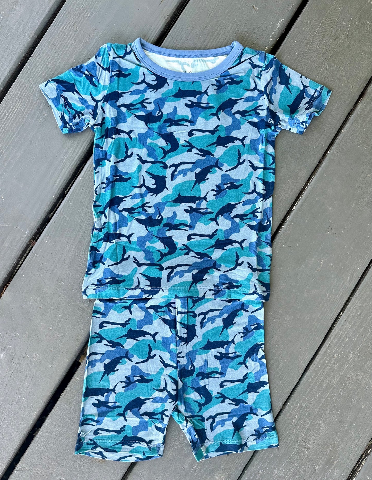 Marlin Masquerade Blue Shorts Set