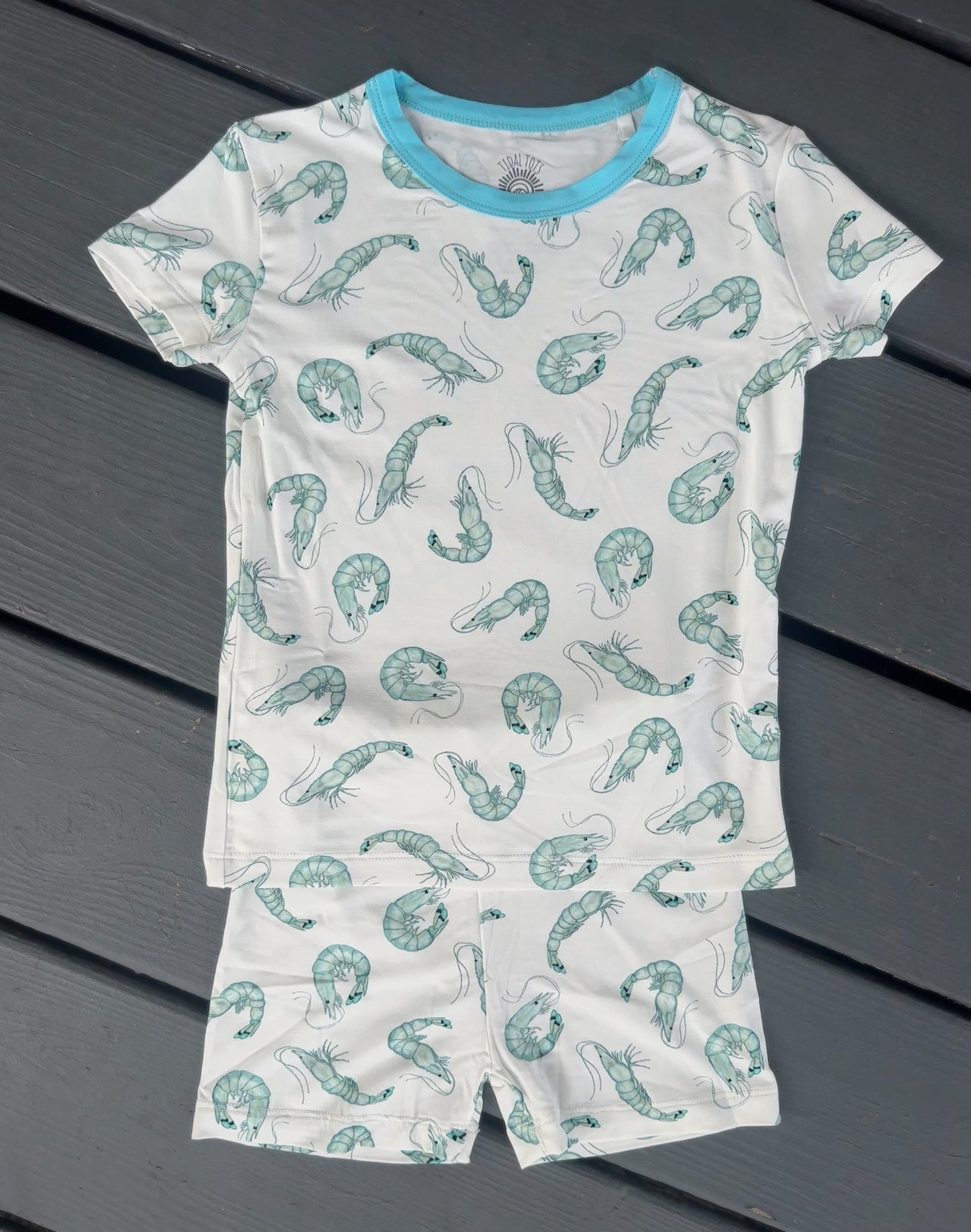 Shrimply Dreamy Blue Shorts Set