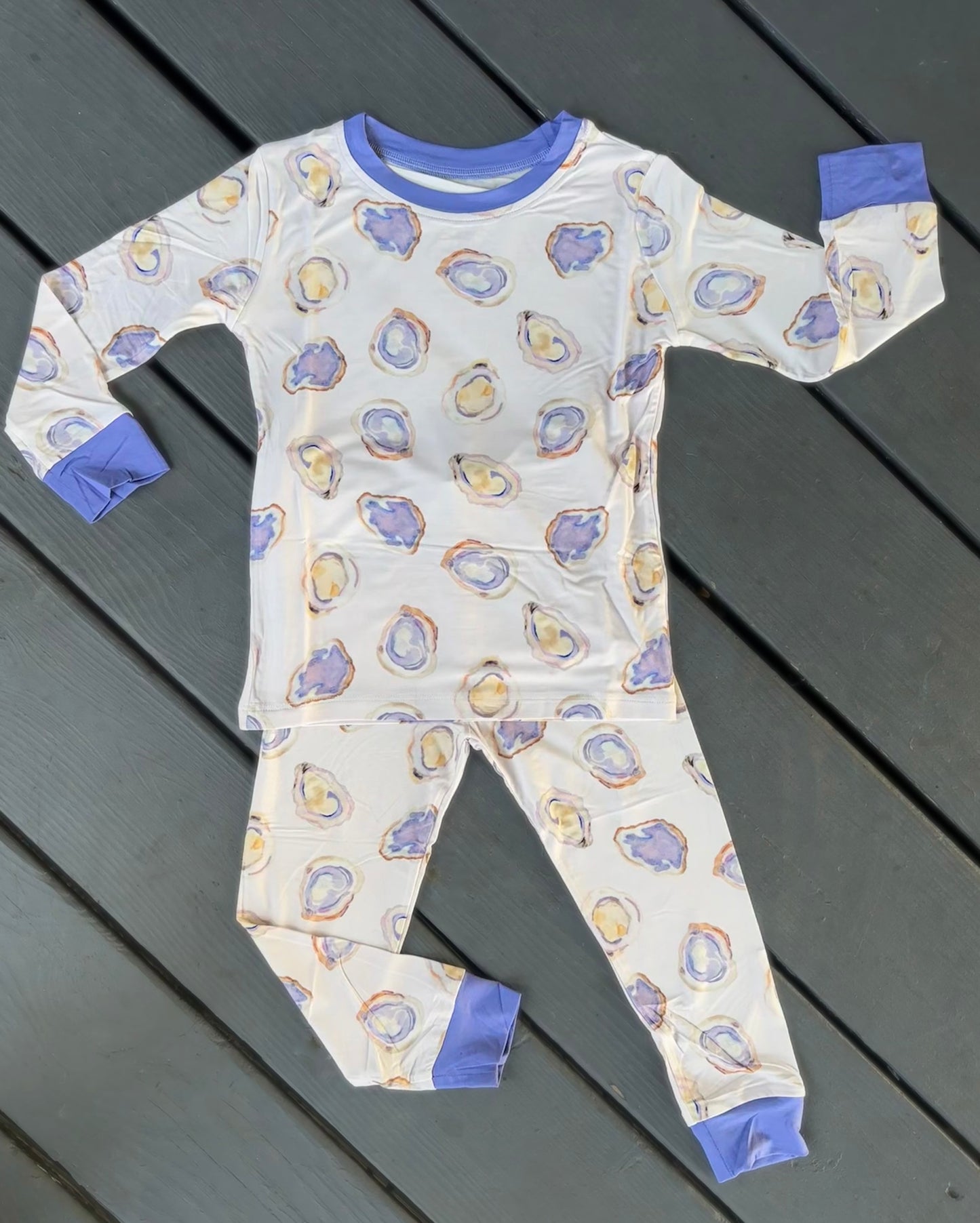 Oyster Roast Dark Purple Two Piece Pajama