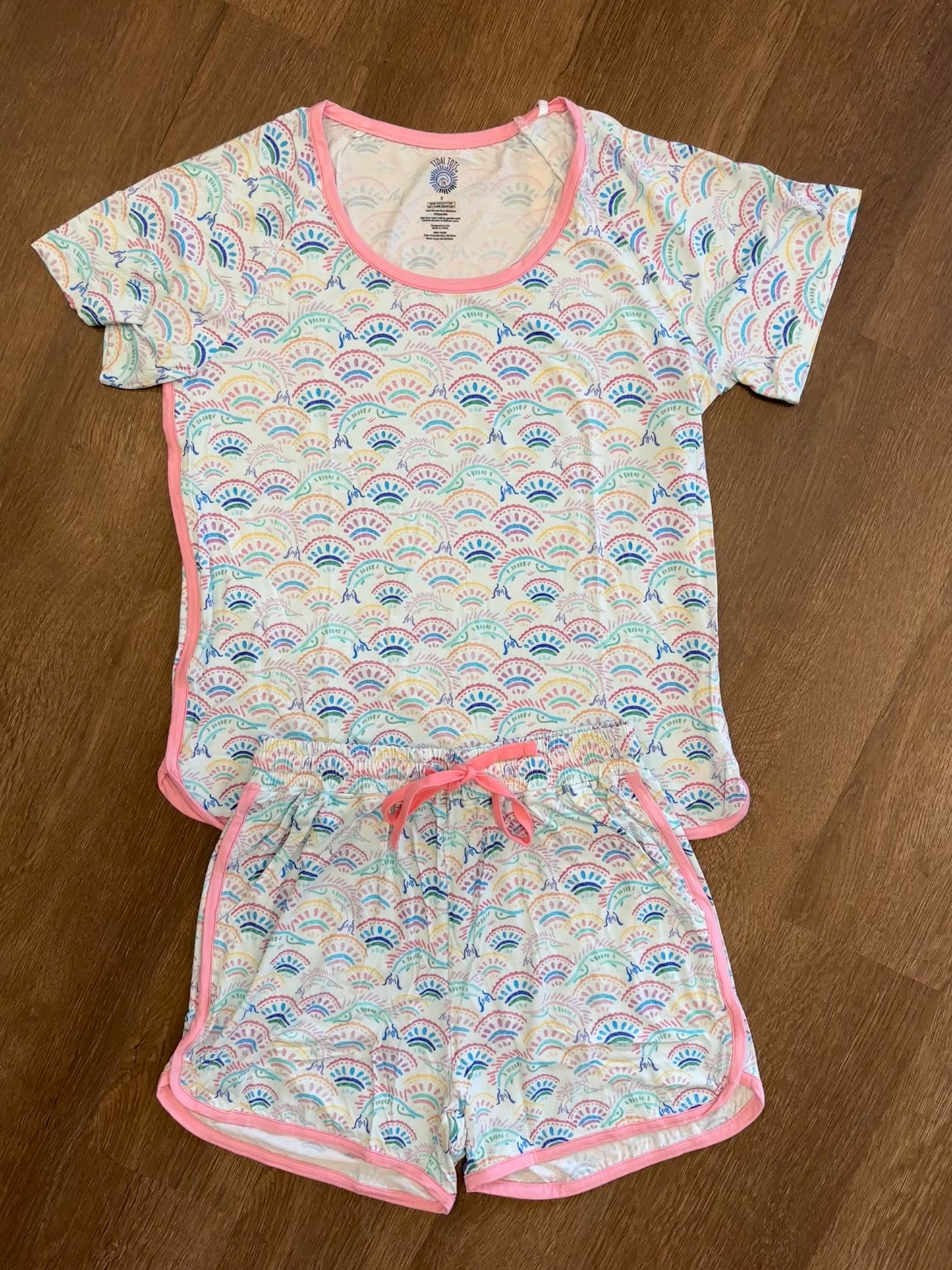 Marlin Mosaic Pink Short Sleeve/Shorts Ladies Breeze Set