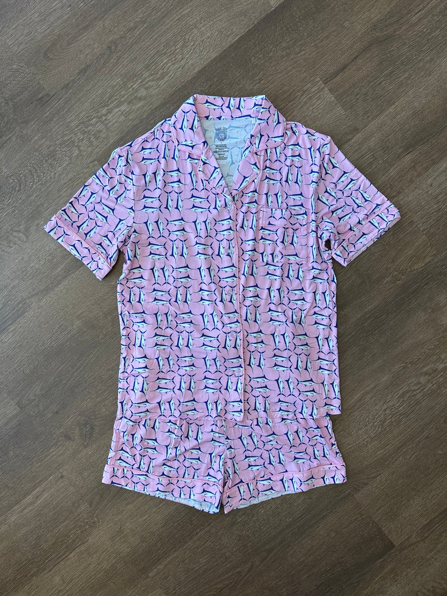 Marlin Mambo Women's Short Sleeve/Shorts Button Up Set