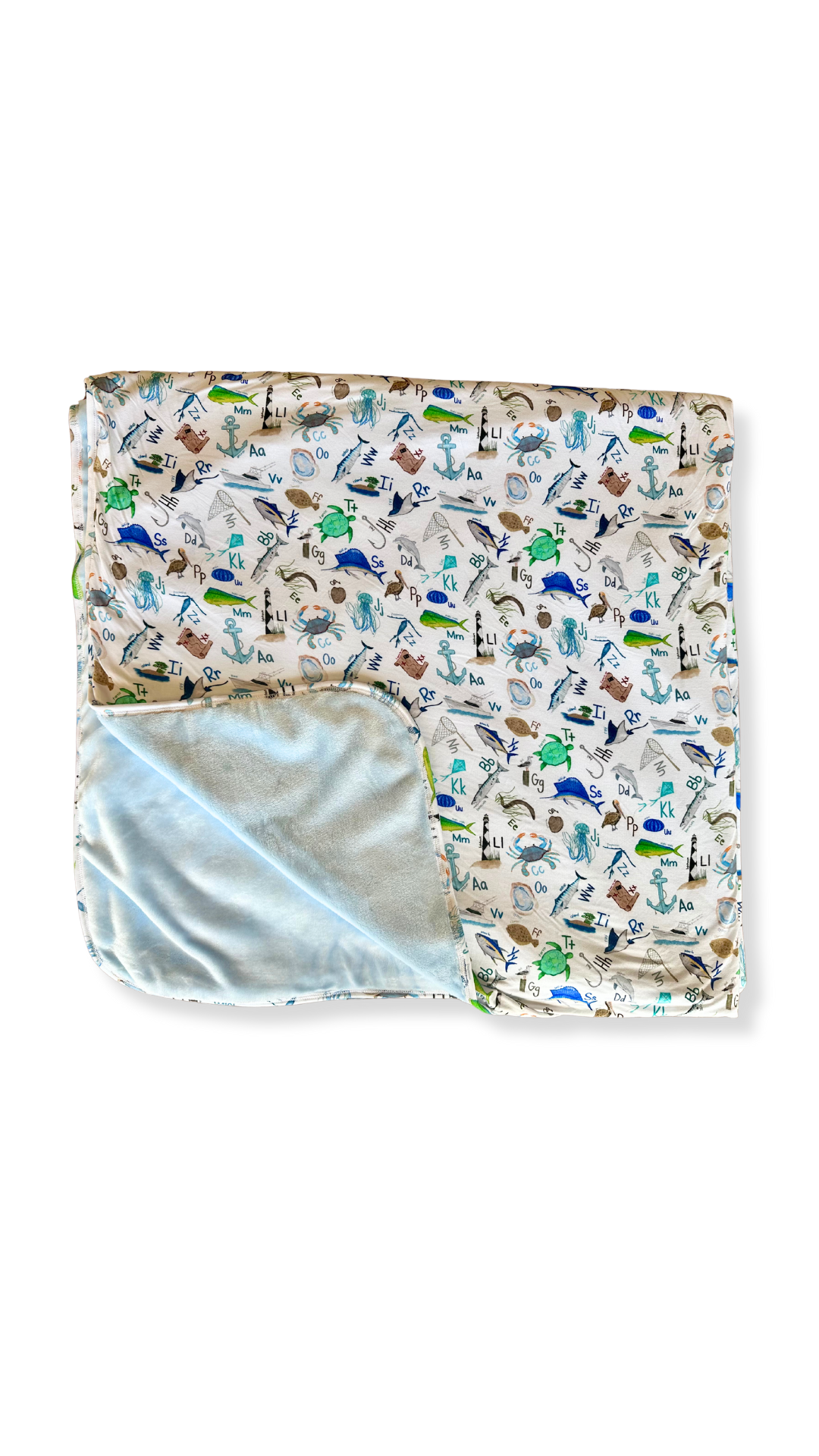 Coastal ABC's Luxe Blanket