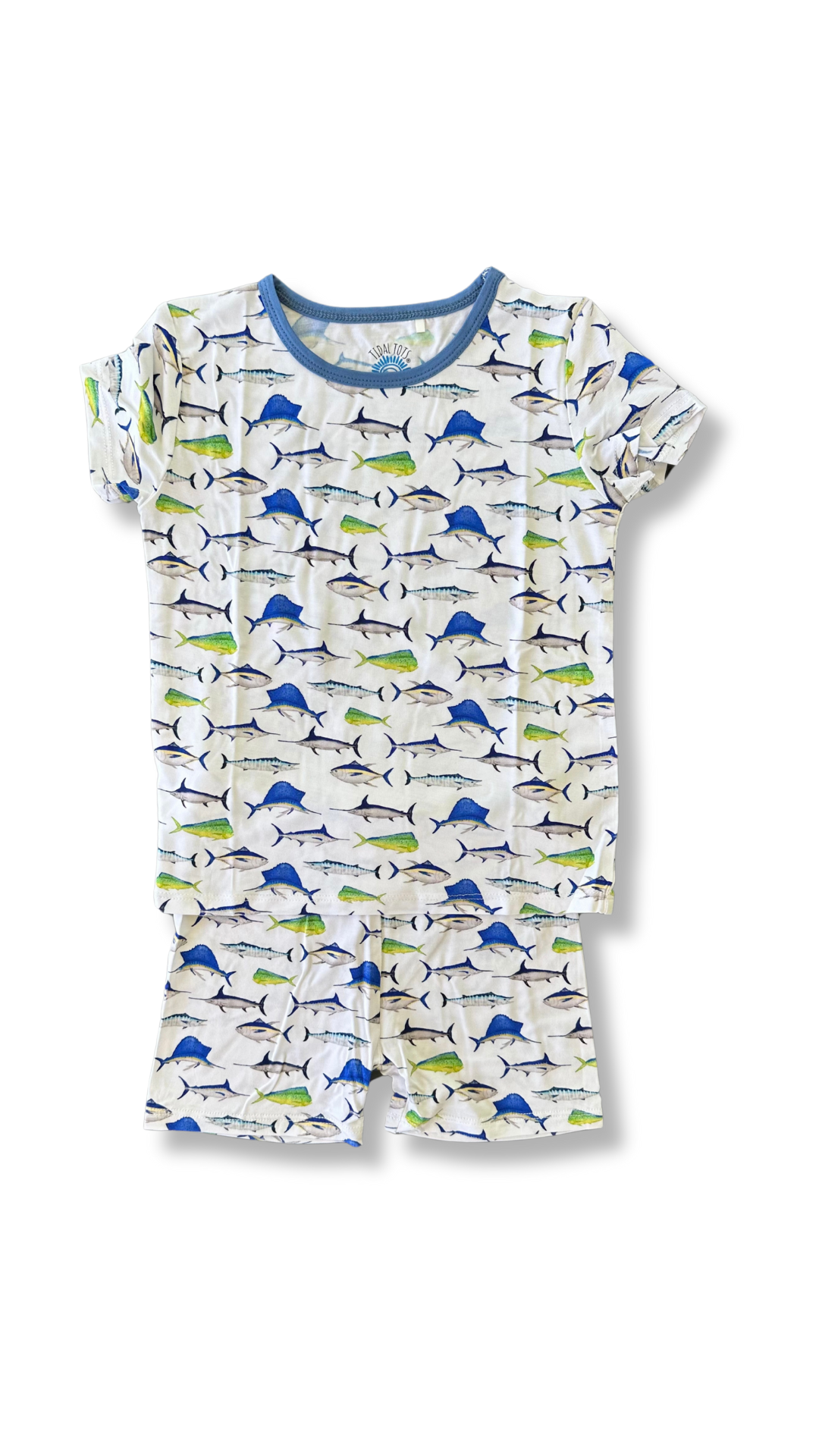 Fishing Frenzy Blue Shorts Set
