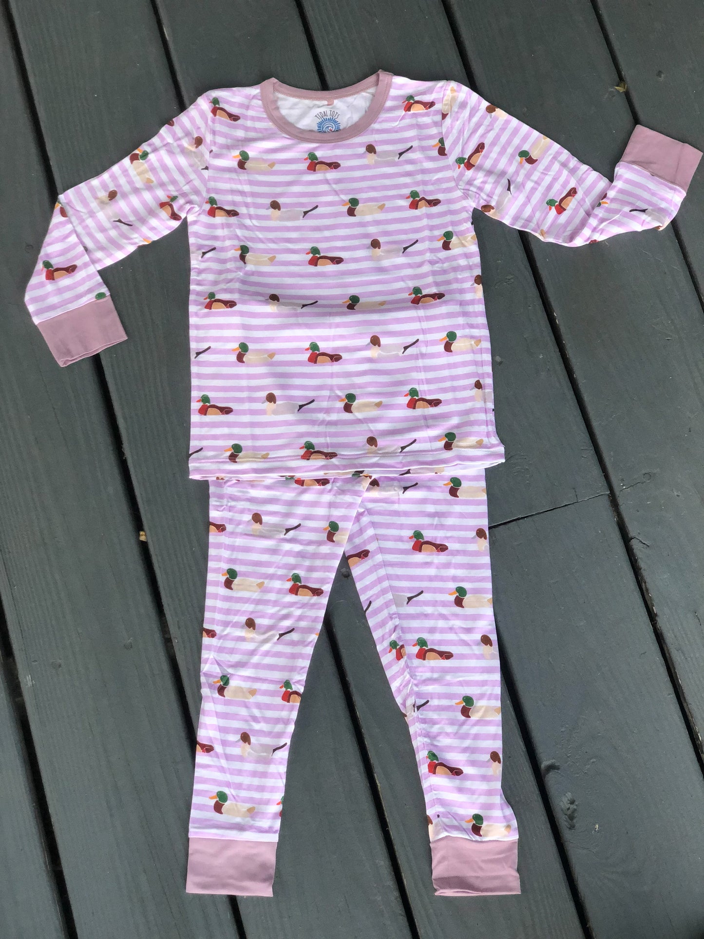 Lucky Ducks Pink Two Piece Pajama Set
