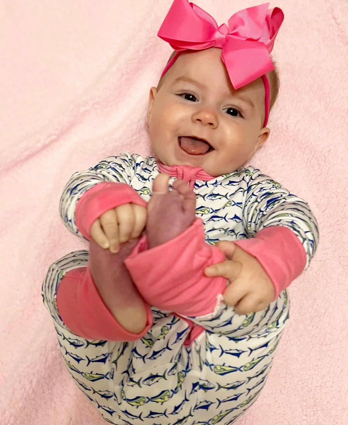 Tight Lines Pink Zippy Pajama