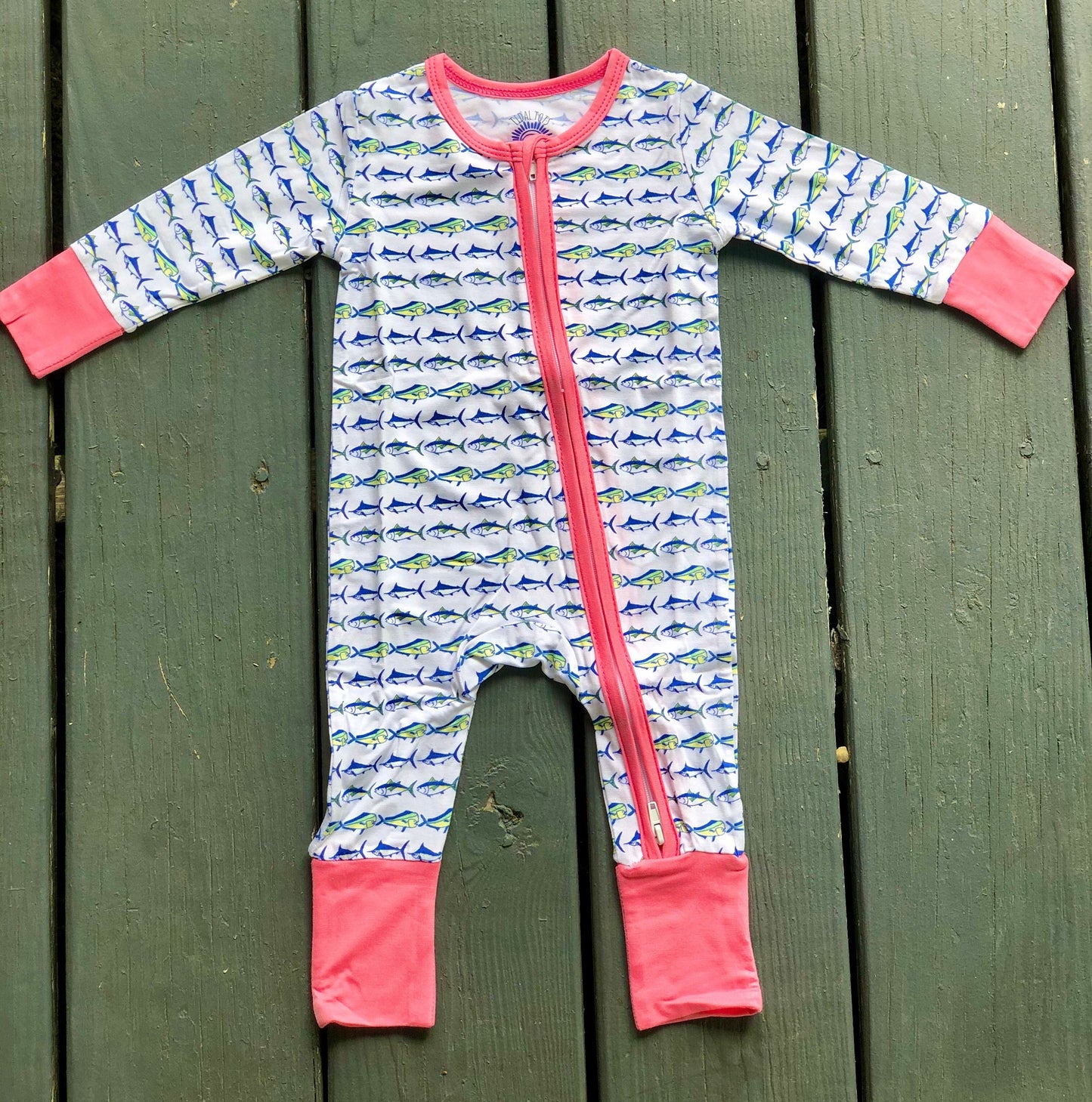 Tight Lines Pink Zippy Pajama