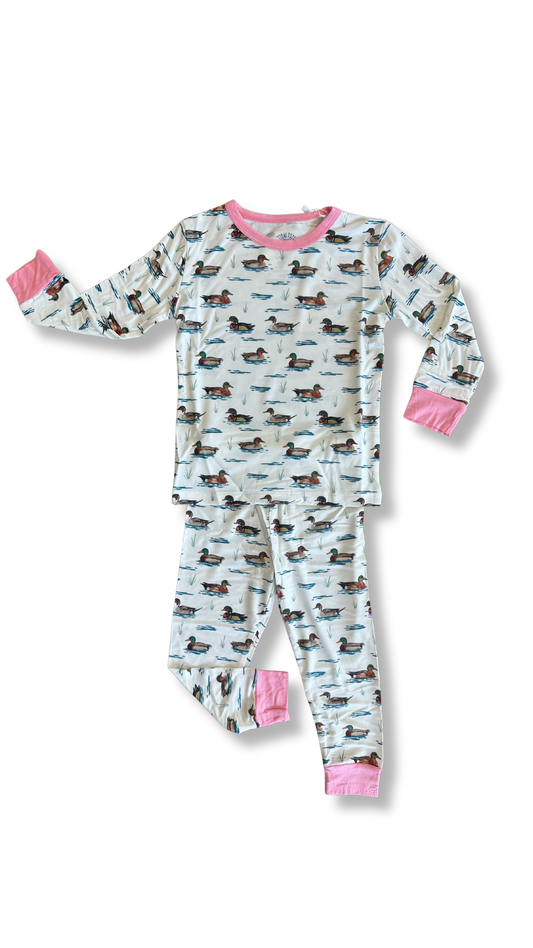 Puddle Parade Pink Two Piece Pajama