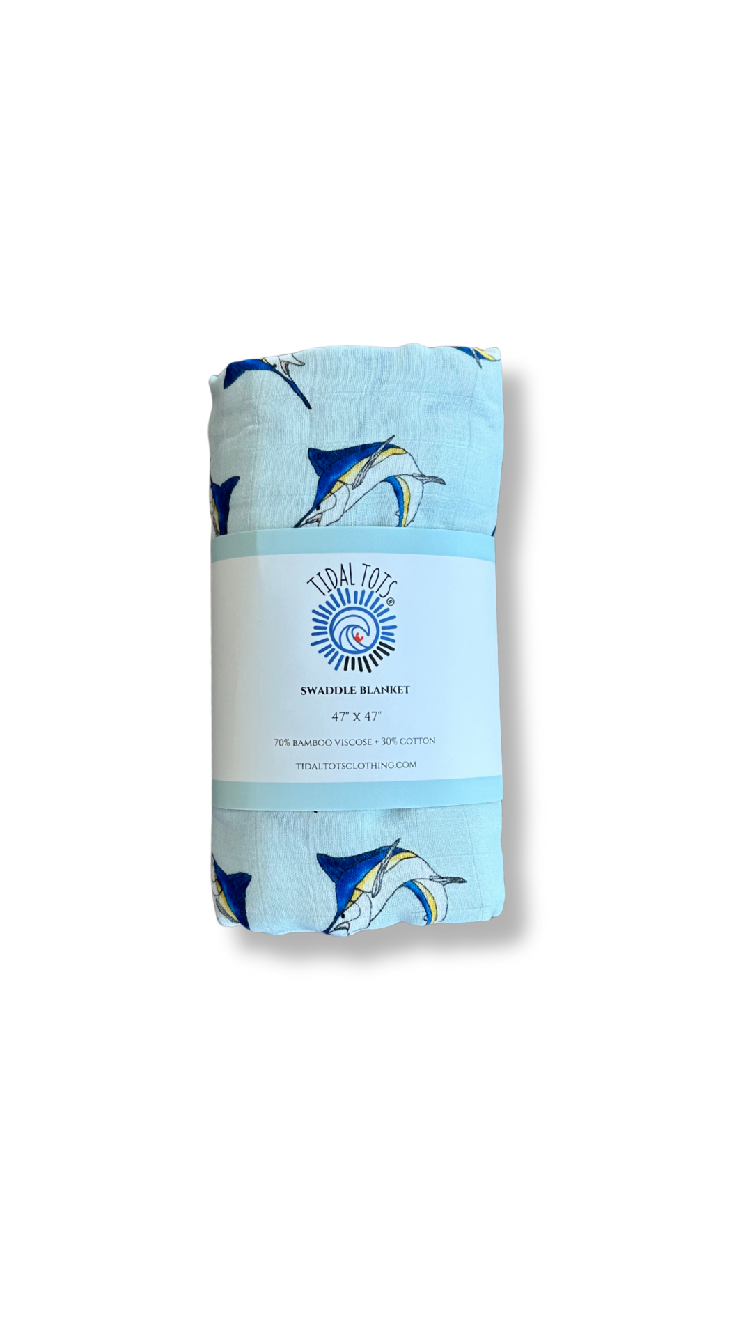 Moonlight Marlin Blue Lightweight Swaddle Blanket