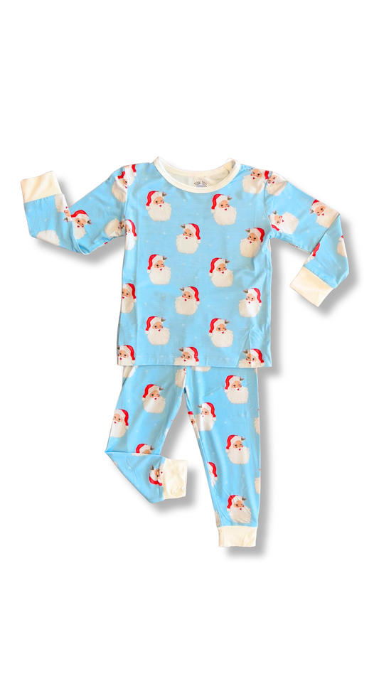 Clasic Claus Blue Two Piece Pajama Set