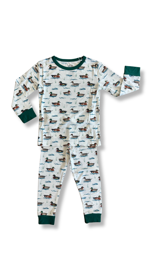 Puddle Parade Green Two Piece Pajama