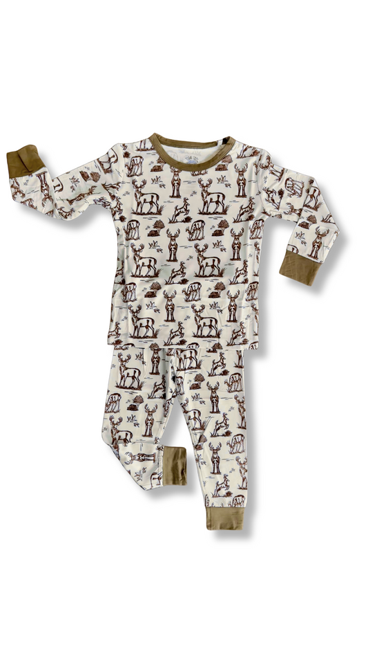Backwood Bucks Brown Two Piece Pajama