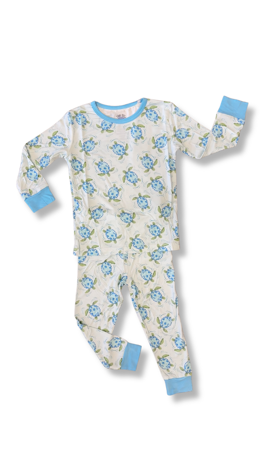 Turtle Twist Blue Two Piece Pajama