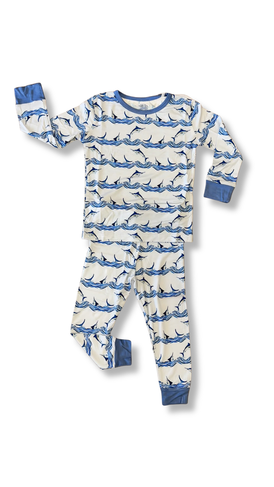 Marlin Motion Blue Two Piece Pajama