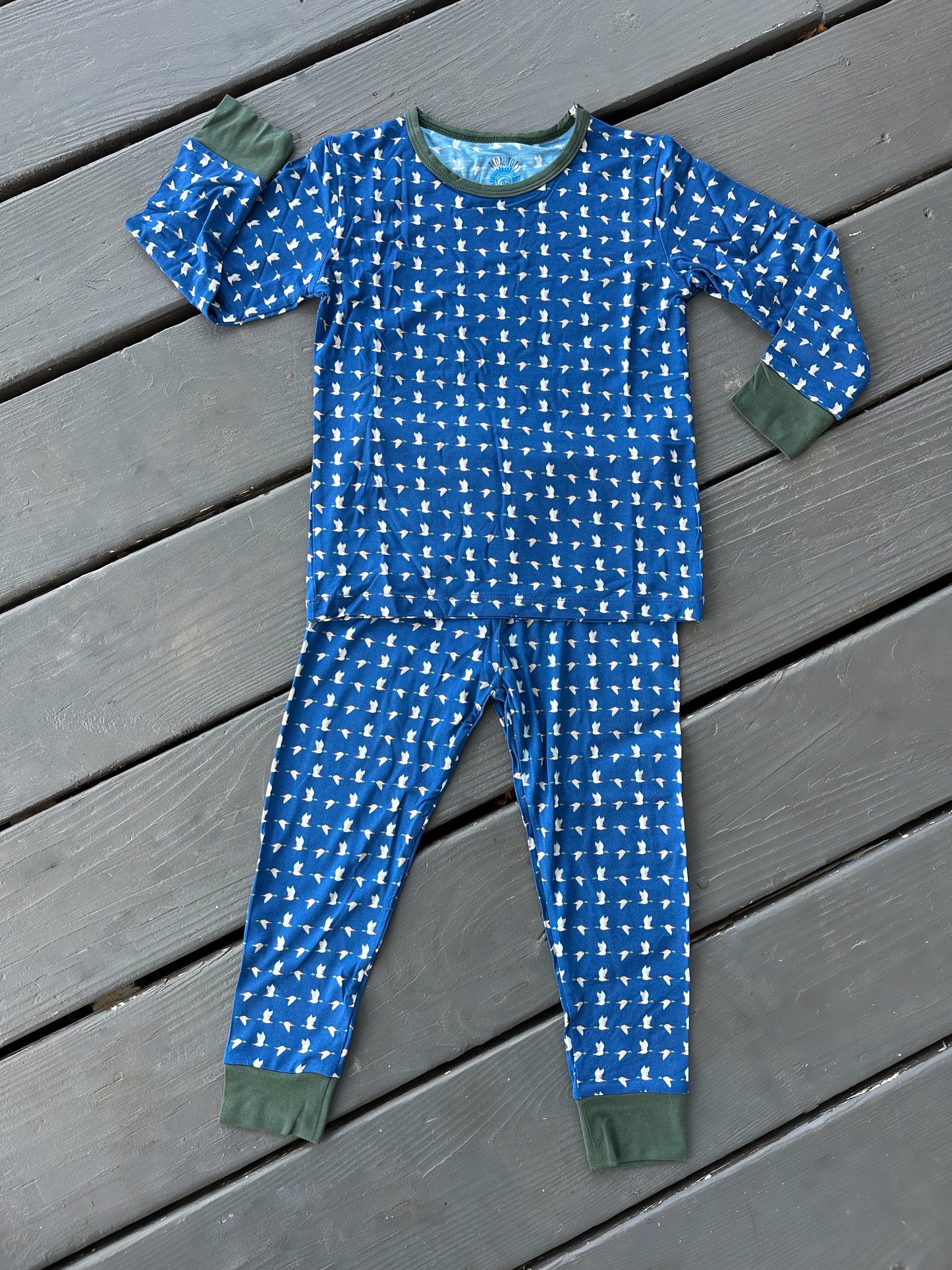 Migrating Mallards Navy Two Piece Pajama Set