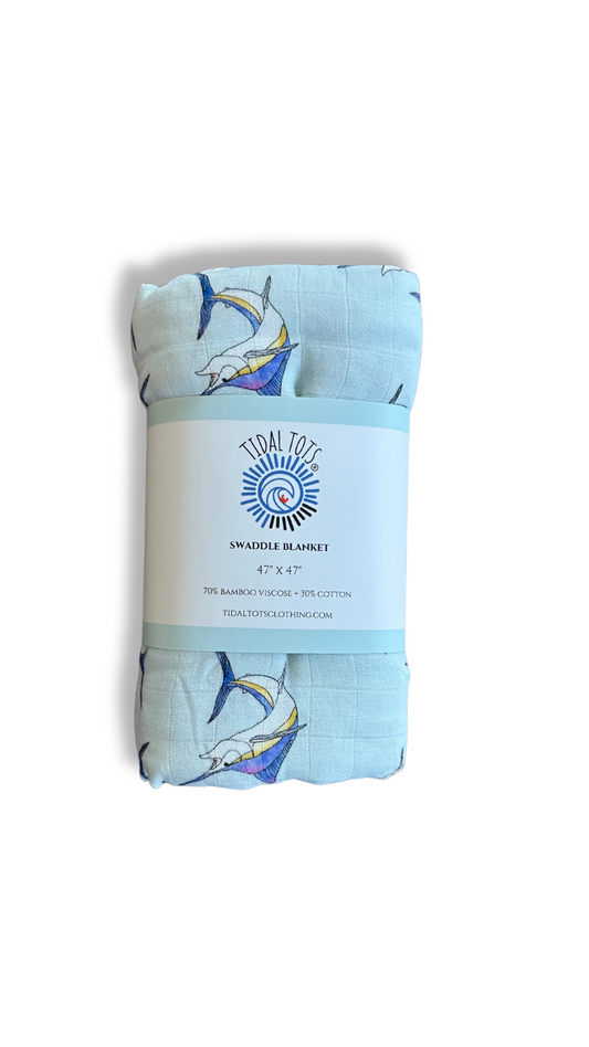 Moonlight Marlin Purple Lightweight Swaddle Blanket