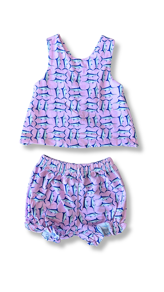 Marlin Mambo Pink Swing Back Bloomer Set