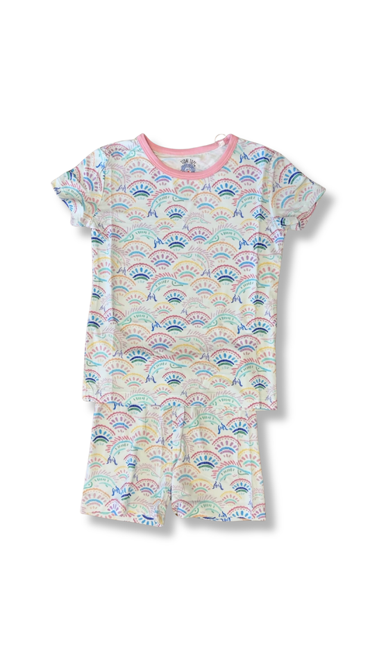 Marlin Mosaic Pink Shorts Set