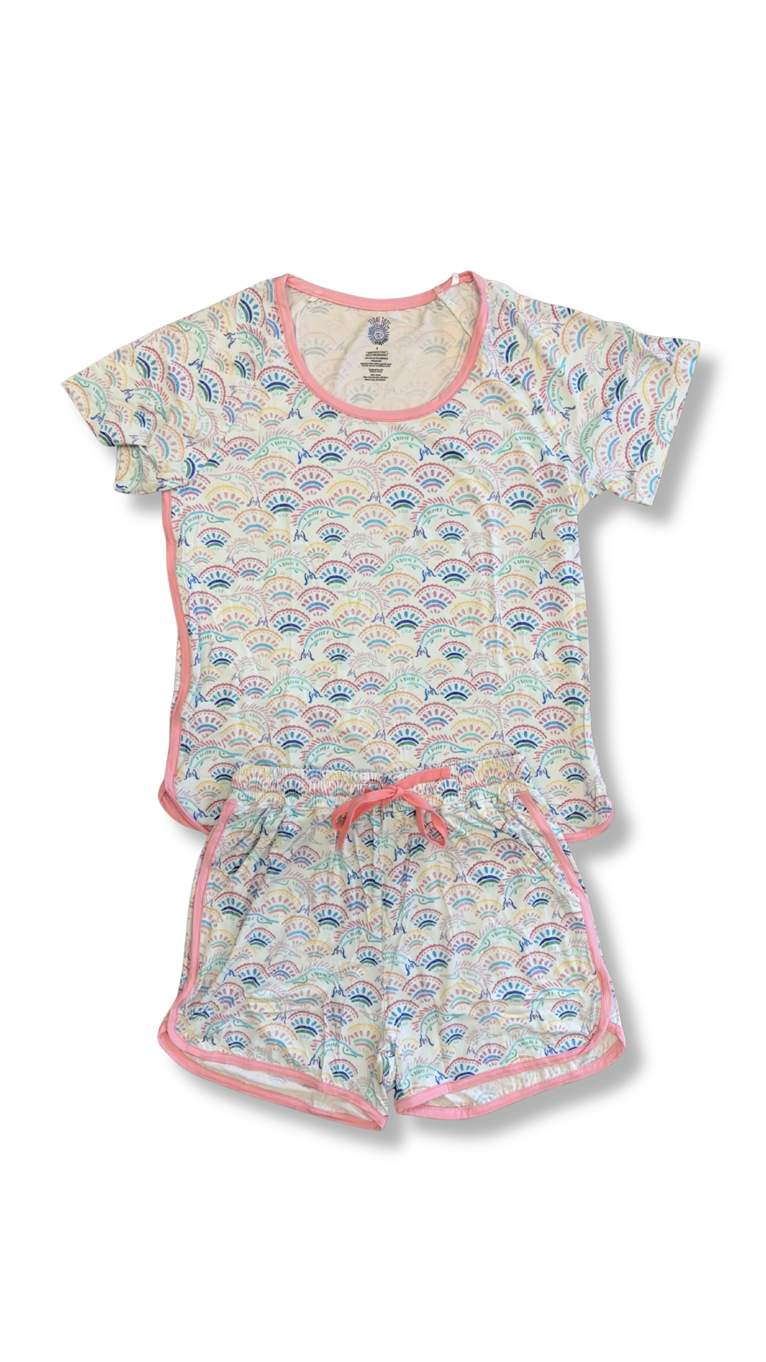 Marlin Mosaic Pink Short Sleeve/Shorts Ladies Breeze Set
