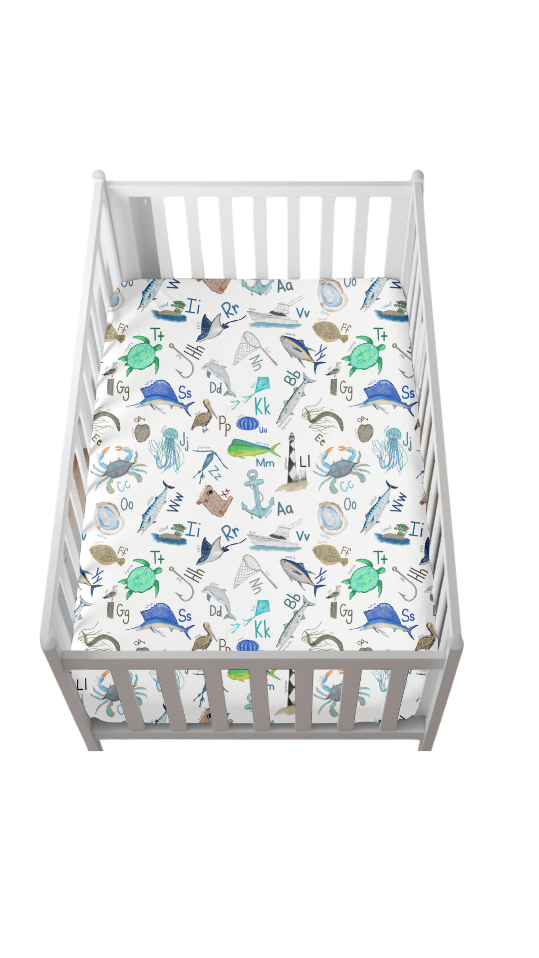 Coastal ABC's Crib Sheet