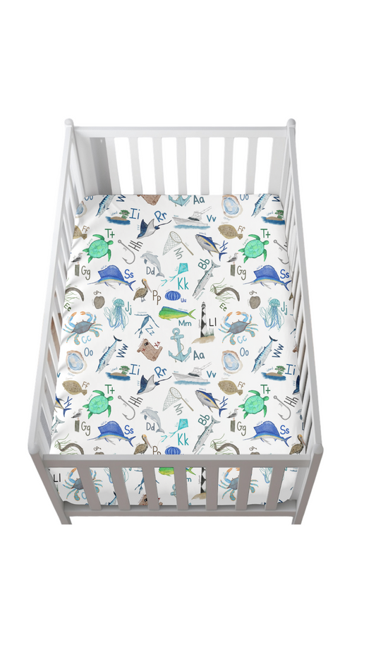 Coastal ABC's Crib Sheet