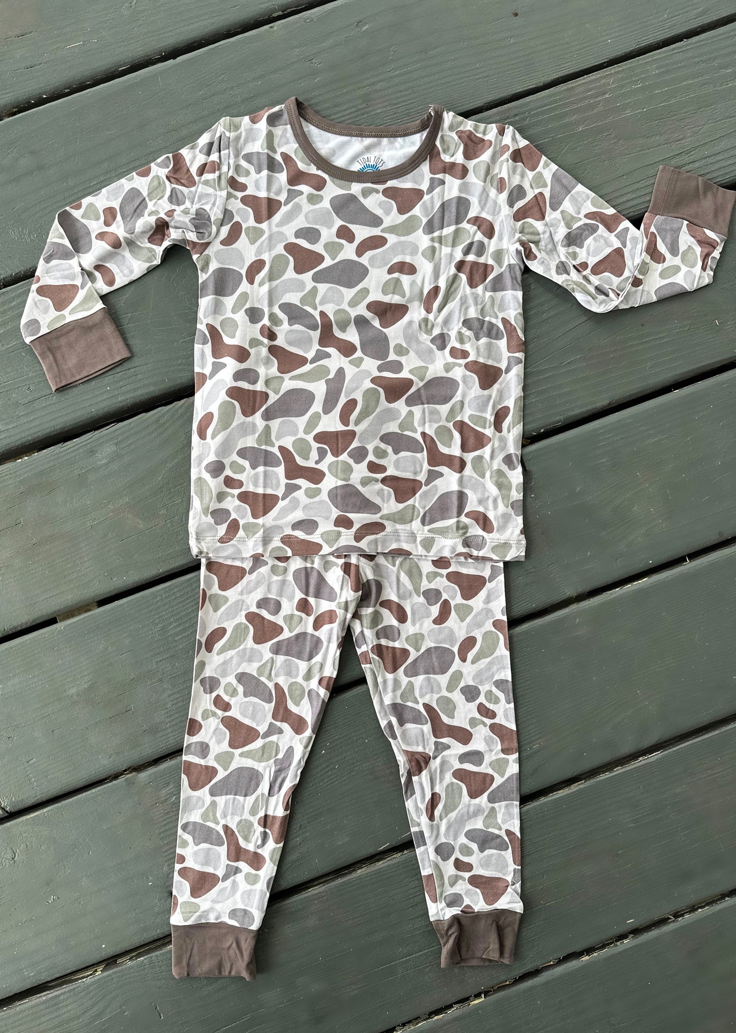 Retro Camo Brown Two Piece Pajama