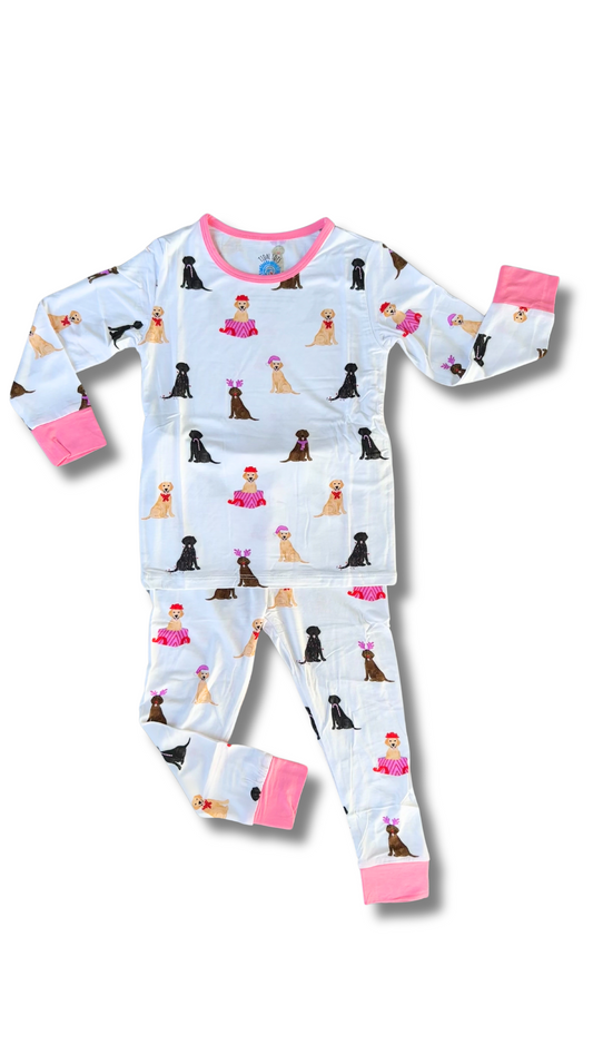 Fa-la-la-la-Labs Pink Two Piece Pajama