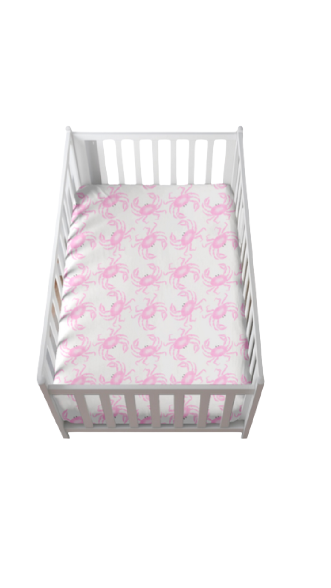 Carolina Crabs Pink Crib Sheet