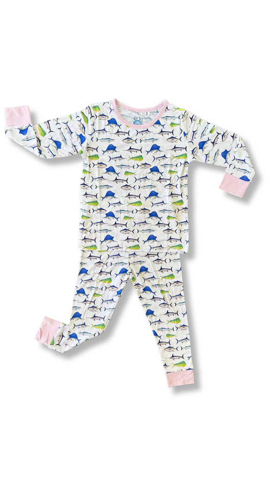 Fishing Frenzy Pink Two Piece Pajama