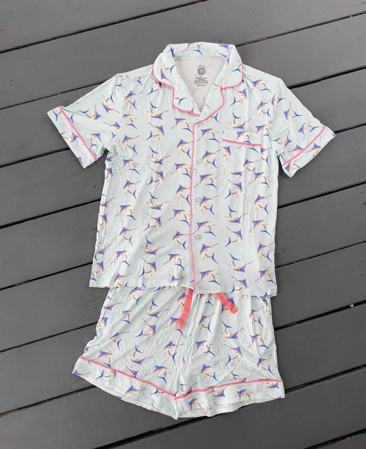 Mama's Moonlight Marlin Purple/Pink Short Sleeve/Shorts Set