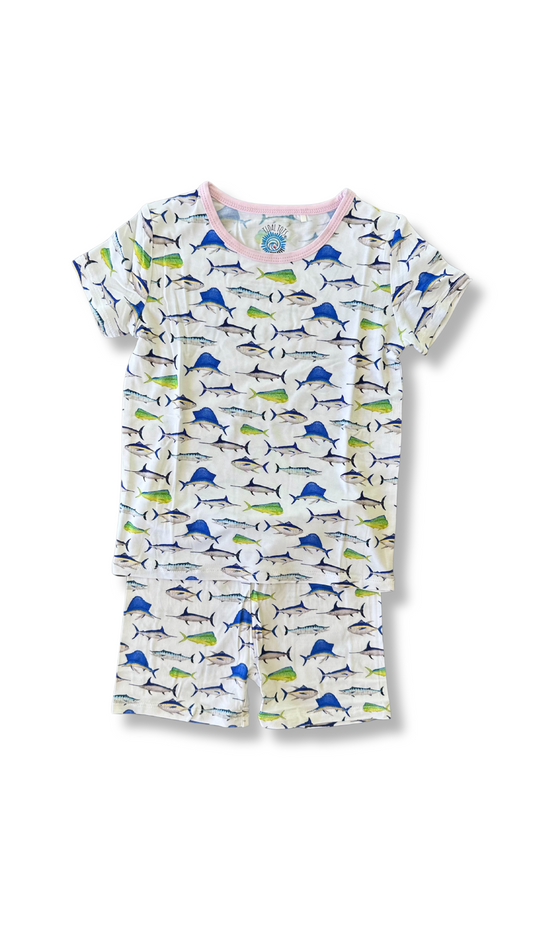 Fishing Frenzy Pink Shorts Set