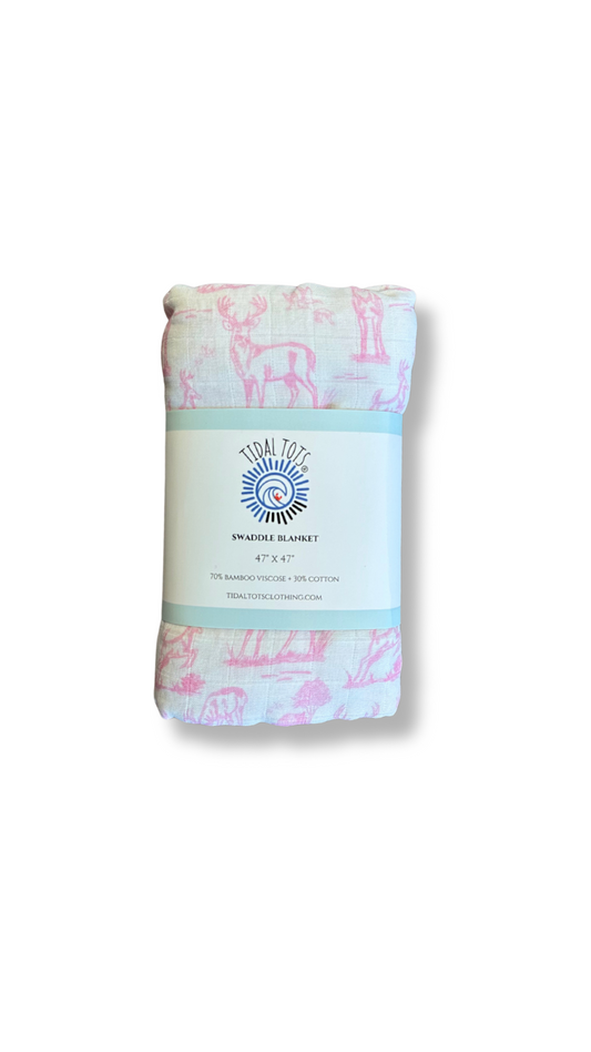 Backwood Bucks Pink Lightweight Swaddle Blanket