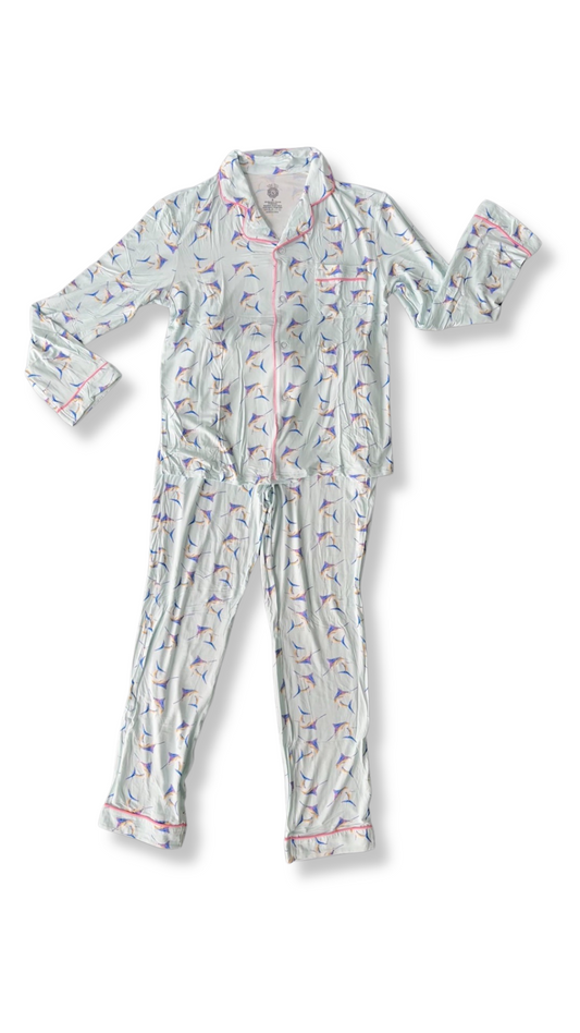 Mama's Moonlight Marlin Purple/Pink Two Piece Pajama