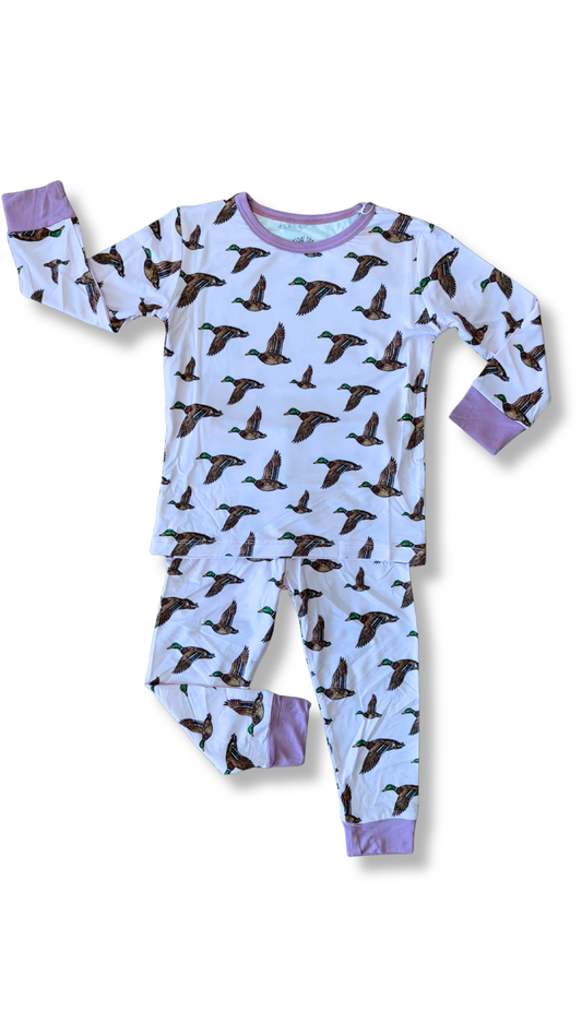 Mallard Montage Pink Two Piece Pajama