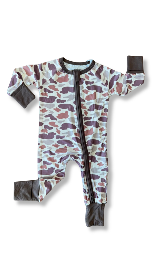 Retro Camo Brown Zippy Pajama