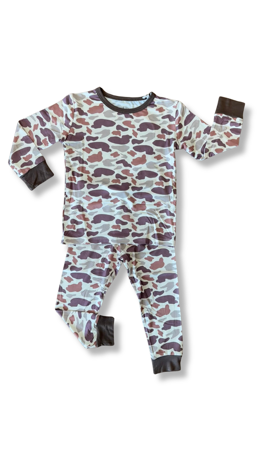 Retro Camo Brown Two Piece Pajama