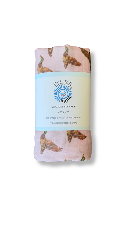 Mallard Montage Pink Lightweight Swaddle Blanket
