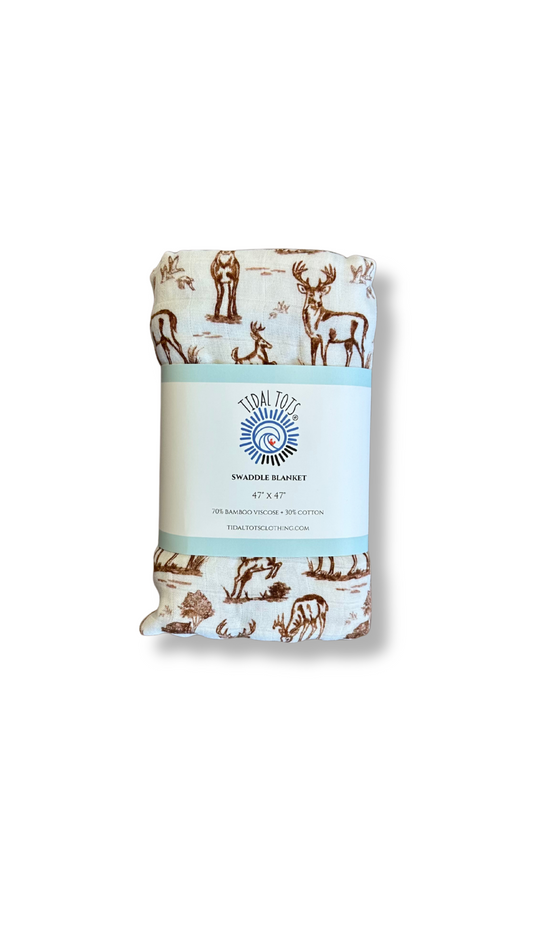 Backwood Bucks Brown Lightweight Swaddle Blanket