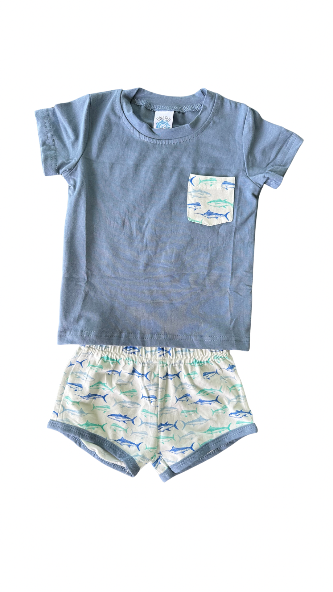 Maritime Medley Blue Shorts/Shirt Set