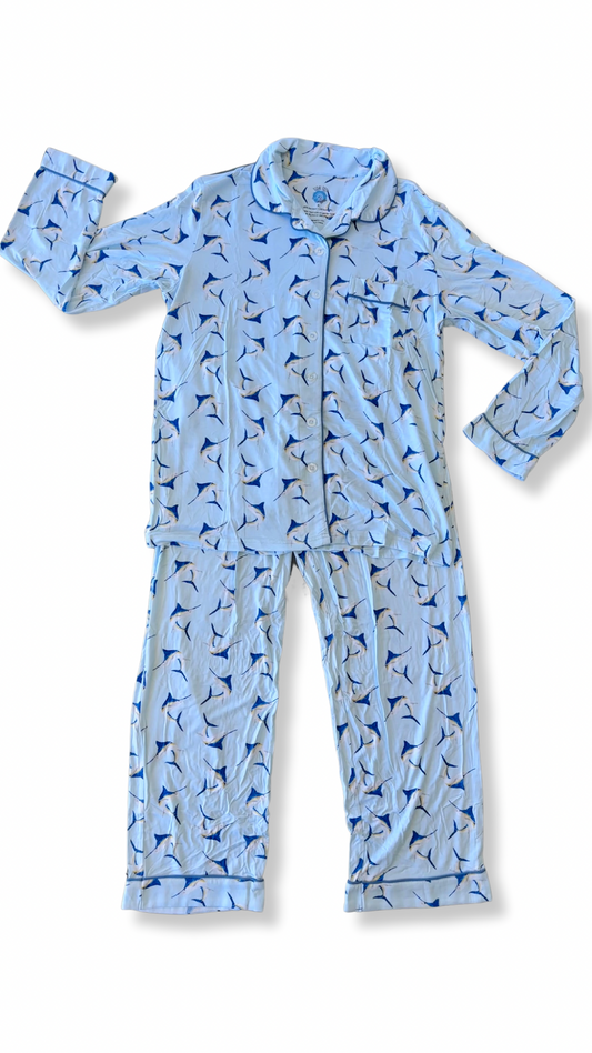 Mama's Moonlight Marlin Blue Two Piece Pajama