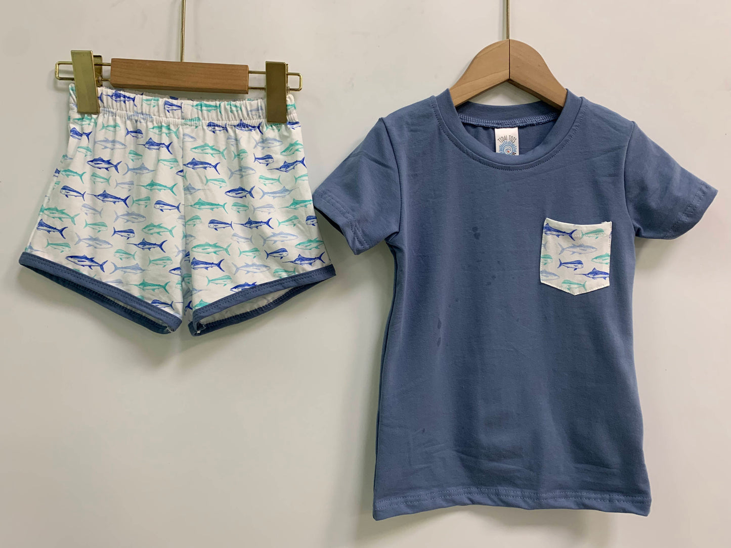 Maritime Medley Blue Shorts/Shirt Set