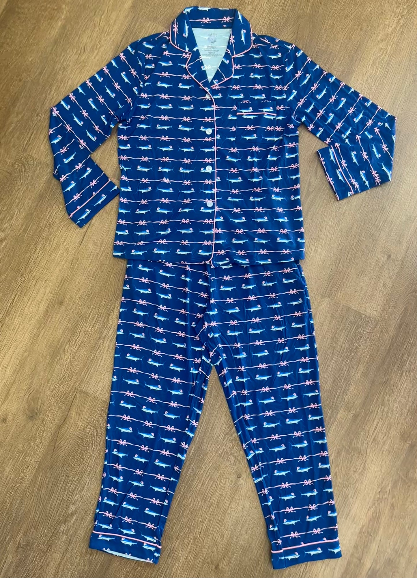 Women's Merry Marlin Pink Button Up Set